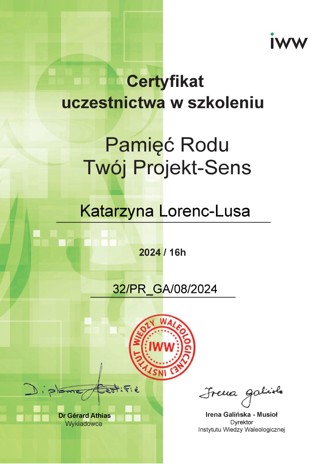 Szkolenie Pamięć Rodu